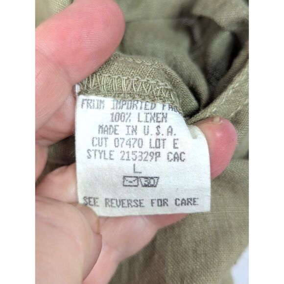 VINTAGE CAROLE LITTLE SPORT Safari Cargo 100% Linen Maxi Dress & Jacket USA M/L - Picture 6 of 9